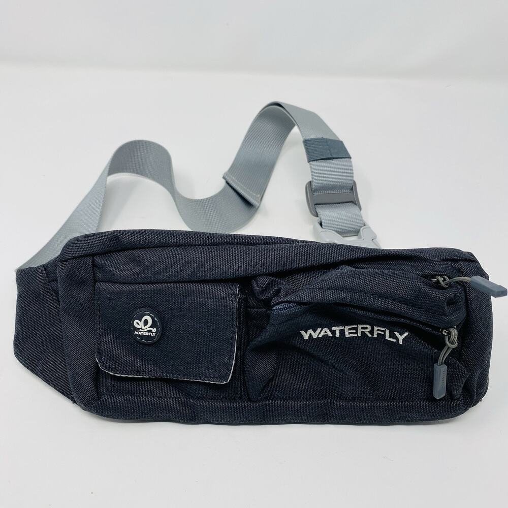 Waterfly Fanny Pack Black Waist Belt Adjustable Running Hiking Riding Travel